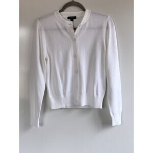 J.Crew White Button Front Cardigan Sweater Women’s Small Cotton Classic